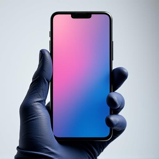 A smartphone with a new, flawless screen.