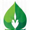 A green leaf symbol intertwined with a recycling icon.