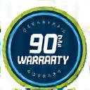 A 90-day warranty seal.